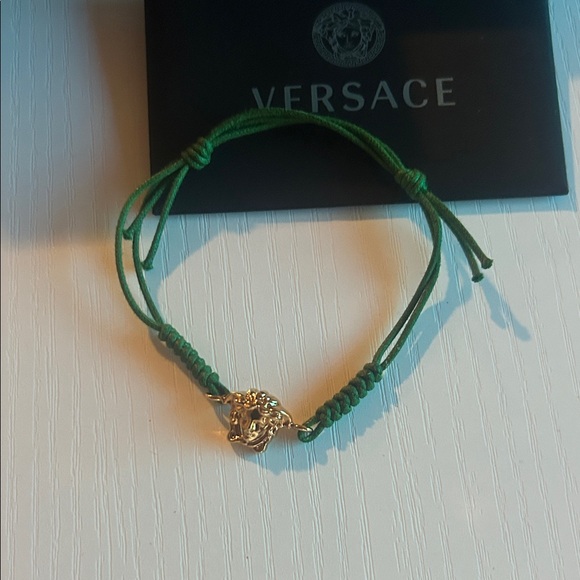 Versace Other - Versace Green Cord Bracelet with Gold Charm